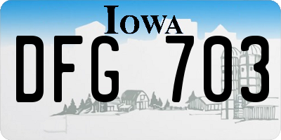 IA license plate DFG703