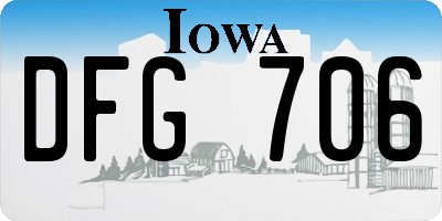 IA license plate DFG706