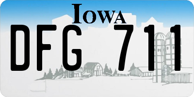 IA license plate DFG711