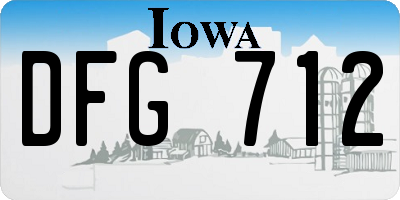 IA license plate DFG712