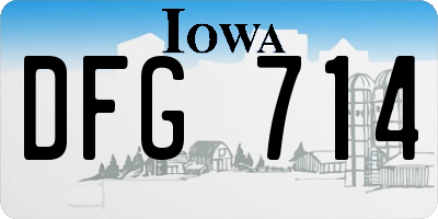 IA license plate DFG714