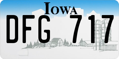 IA license plate DFG717