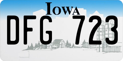 IA license plate DFG723