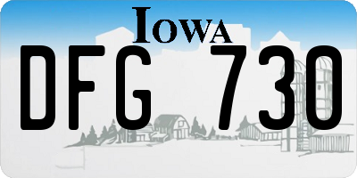 IA license plate DFG730