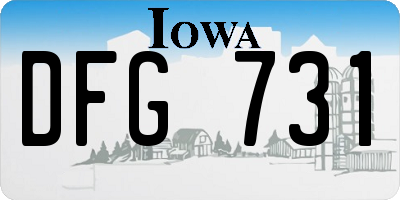 IA license plate DFG731