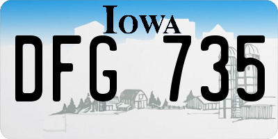 IA license plate DFG735