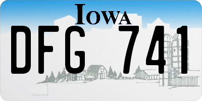 IA license plate DFG741