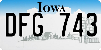 IA license plate DFG743