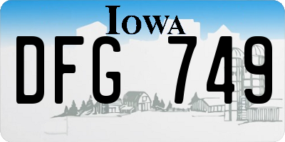 IA license plate DFG749