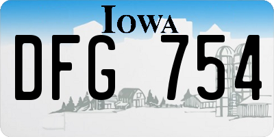 IA license plate DFG754