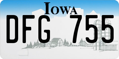 IA license plate DFG755