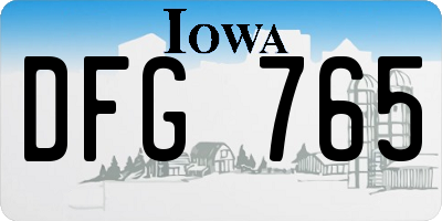 IA license plate DFG765