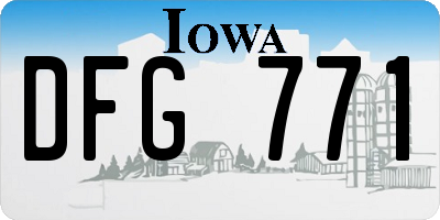 IA license plate DFG771