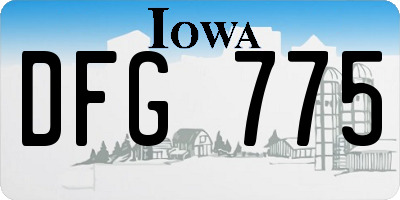 IA license plate DFG775