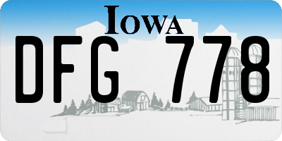 IA license plate DFG778