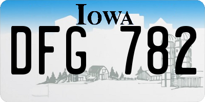 IA license plate DFG782
