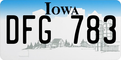 IA license plate DFG783