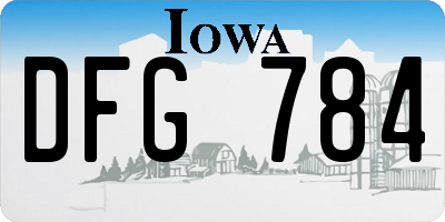 IA license plate DFG784