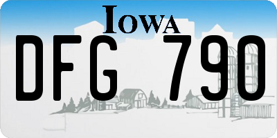 IA license plate DFG790