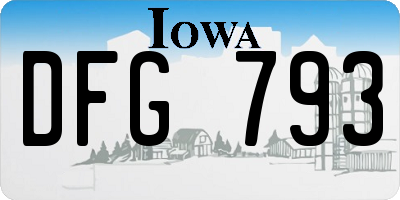 IA license plate DFG793
