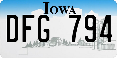 IA license plate DFG794