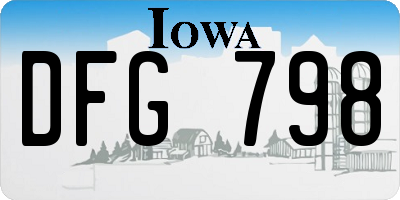 IA license plate DFG798