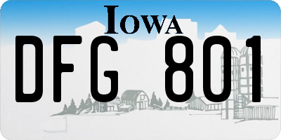 IA license plate DFG801