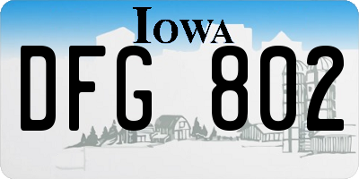 IA license plate DFG802