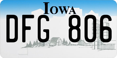 IA license plate DFG806