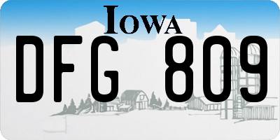 IA license plate DFG809