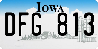 IA license plate DFG813