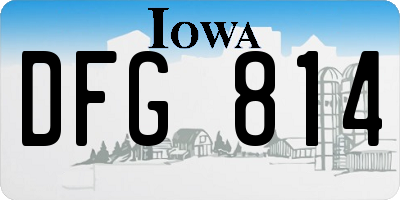 IA license plate DFG814