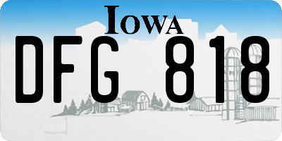 IA license plate DFG818