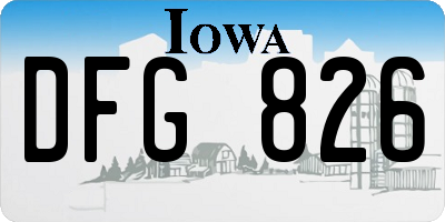 IA license plate DFG826