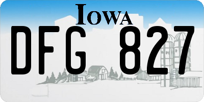 IA license plate DFG827