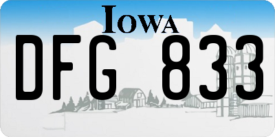 IA license plate DFG833