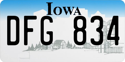 IA license plate DFG834