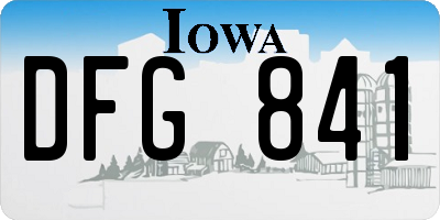 IA license plate DFG841