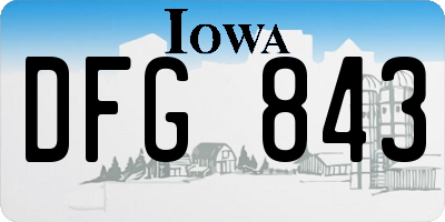 IA license plate DFG843