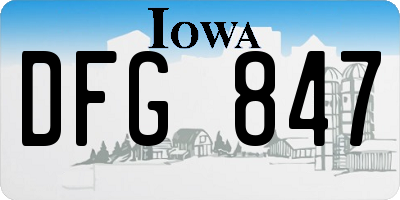 IA license plate DFG847