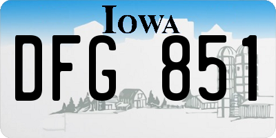 IA license plate DFG851