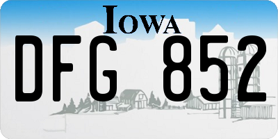 IA license plate DFG852