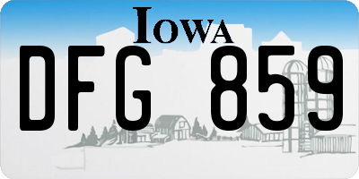 IA license plate DFG859