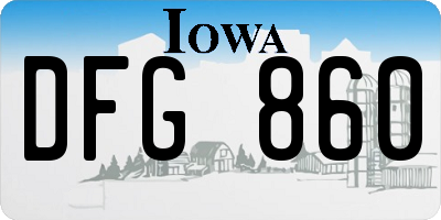 IA license plate DFG860