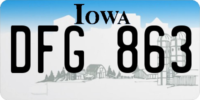 IA license plate DFG863