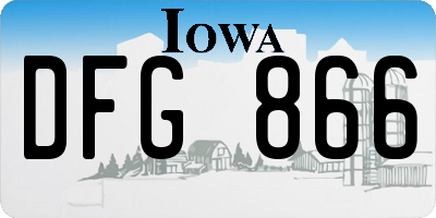 IA license plate DFG866