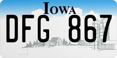 IA license plate DFG867