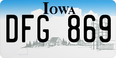 IA license plate DFG869