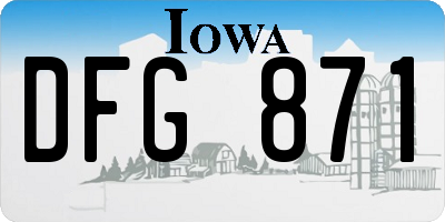 IA license plate DFG871