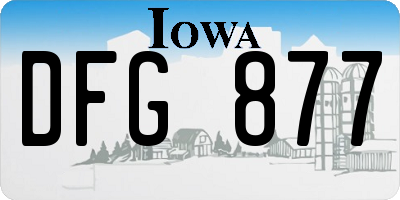 IA license plate DFG877